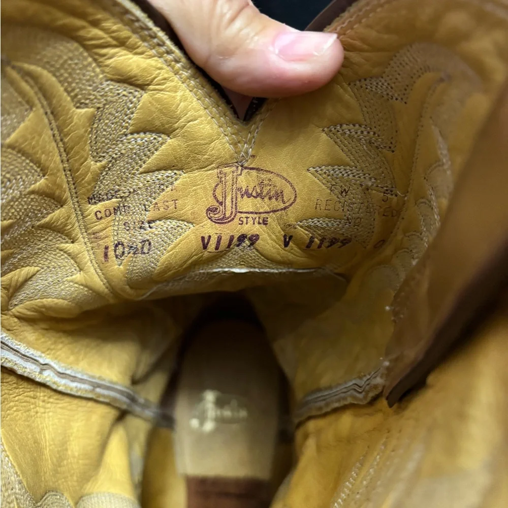 Justin ostrich cowboy boots - Picture 4 of 10